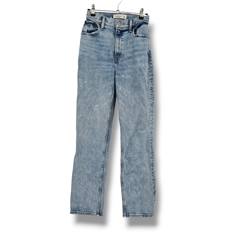 Abercrombie & Fitch The 90s Straight Ultra High Rise Acid Wash Jeans Size 23 000